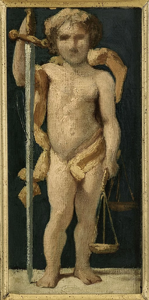 Léon Bonnat - Schizzo per l'aula della Cour des Assises del Palais de Justice di Parigi. La giustizia che protegge i deboli, Musée des Beaux, Arts de la ville de Paris, dettaglio